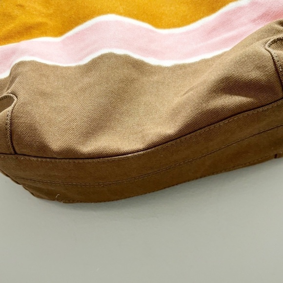 J CREW Women’s Orange Ombré Stripe Heavy Canvas Tote Travel Beach 17” X 13” - Picture 4 of 14